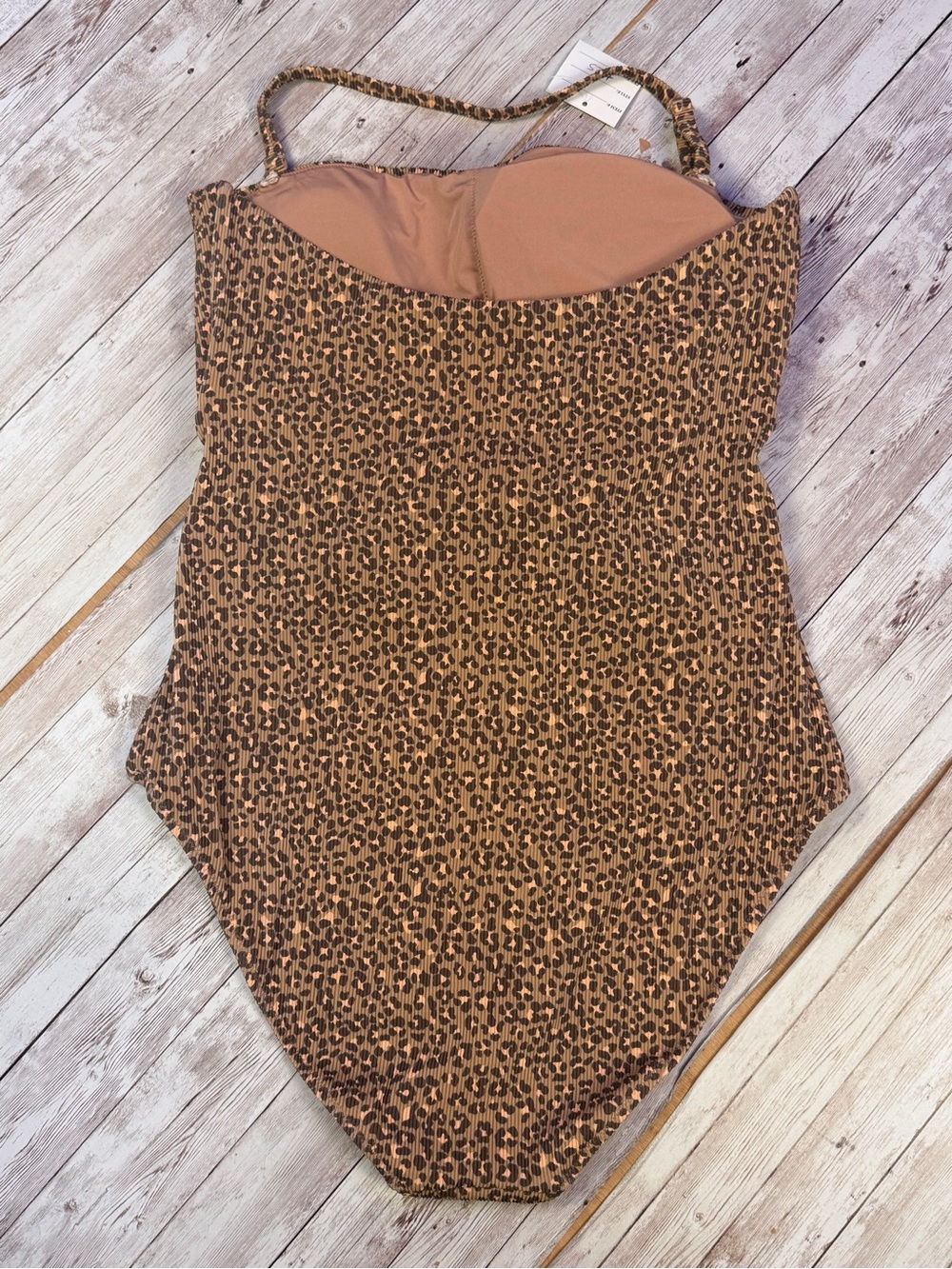 aerie Leopard Tie-Front One-Piece Swimsuit - Brown - Picture 6 of 9